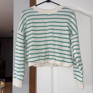 White and Blue Striped Sweater